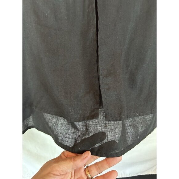 Orvis Hemp Tencel Blend Black Long Sleeve Shirt Linen Like Breathable Large EUC - Picture 5 of 7